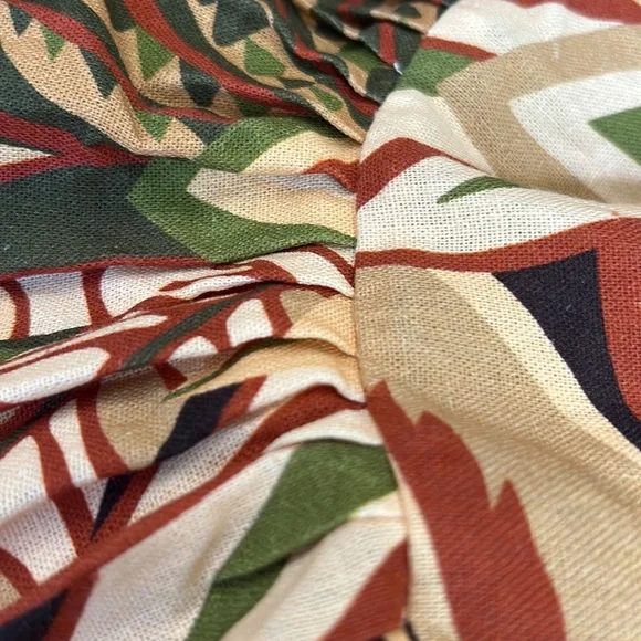 Zara linen blend ruffled printed  top - Picture 6 of 7